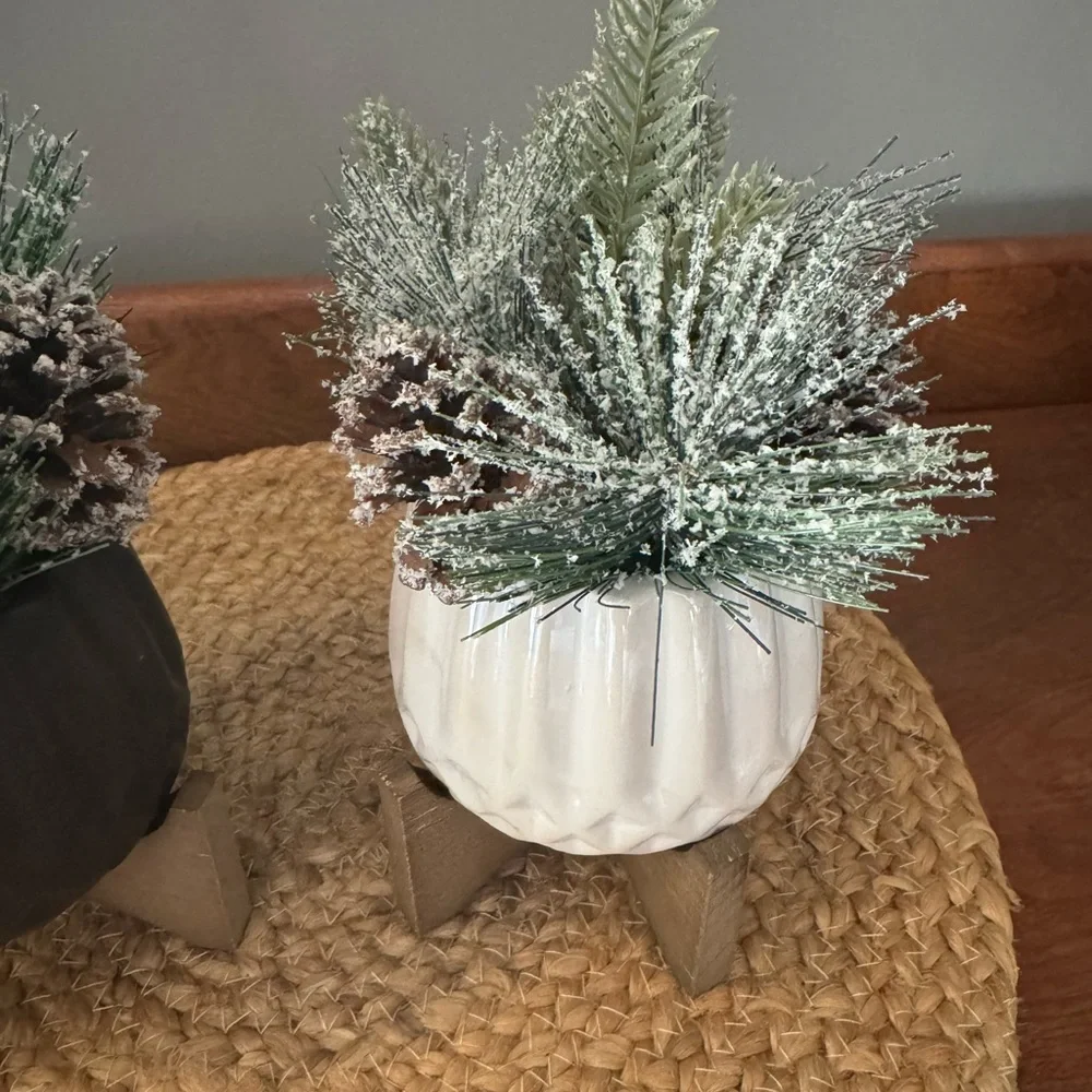 2 Faux Pine Plants